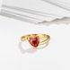 Wholesale Hot selling red zircon Stone Love Heart Engagement rings 24K gold Rings For Women Wedding Jewelry Bridal Accessories TGCZR341 3 small