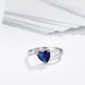 Wholesale Blue Rainbow Stone Love Heart Engagement platinum Rings For Women Wedding Jewelry Crystal Zircon Ring Bridal Accessories TGCZR344 3 small
