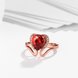 Wholesale European and American Ring Plated Rose Gold Love water drop Red Crystal Proposal Ring for Women Jewelry Engagement Ring TGCZR364 1 small