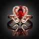 Wholesale European and American Ring Plated Rose Gold Love water drop Red Crystal Proposal Ring for Women Jewelry Engagement Ring TGCZR364 4 small