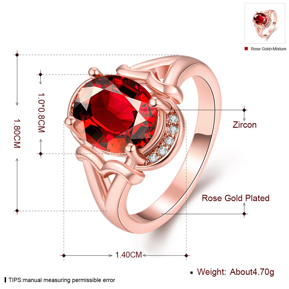 Wholesale European and American Ring Plated Rose Gold Love Interwoven Red Crystal Proposal Ring Rings for Women Jewelry Engagement Ring TGCZR370 0