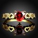 Wholesale jewelry from China Trendy 24K gold Ring heart shape red Zircon for Women Fine Jewelry Wedding Party Gifts TGCZR380 1 small