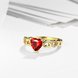 Wholesale jewelry from China Trendy 24K gold Ring heart shape red Zircon for Women Fine Jewelry Wedding Party Gifts TGCZR380 3 small