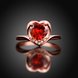 Wholesale European and American Ring Plated Rose Gold Love heart Red Crystal Proposal Rings for Women Jewelry Engagement jewelry TGCZR391 4 small