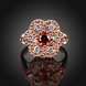 Wholesale New Luxury Flower Design Red&white Crystal Rings For Women Creative rose Gold Color Ring Wedding Anniversary Jewelry TGCZR400 0 small