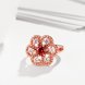 Wholesale New Luxury Flower Design Red&white Crystal Rings For Women Creative rose Gold Color Ring Wedding Anniversary Jewelry TGCZR400 1 small