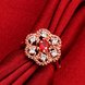 Wholesale New Luxury Flower Design Red&white Crystal Rings For Women Creative rose Gold Color Ring Wedding Anniversary Jewelry TGCZR400 2 small