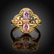 Wholesale New Luxury Flower Design multicolor Crystal Rings For Women Creative 24K Gold Color Ring Wedding Anniversary Jewelry TGCZR479 1 small
