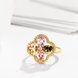 Wholesale New Luxury Flower Design multicolor Crystal Rings For Women Creative 24K Gold Color Ring Wedding Anniversary Jewelry TGCZR479 2 small