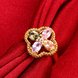 Wholesale New Luxury Flower Design multicolor Crystal Rings For Women Creative 24K Gold Color Ring Wedding Anniversary Jewelry TGCZR479 3 small