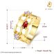 Wholesale Classic 24K Gold Round red/white CZ hollow Ring Luxury Ladies Party engagement wedding jewelry Best Mother's Gift TGCZR488 0 small