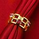 Wholesale Classic 24K Gold Round red/white CZ hollow Ring Luxury Ladies Party engagement wedding jewelry Best Mother's Gift TGCZR488 2 small