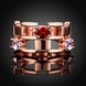 Wholesale Trendy Rose Gold Geometric hollow Red and white CZ Ring for women Fashionr Wedding rings CZ Crystal Jewelry TGCZR036 1 small