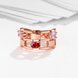 Wholesale Trendy Rose Gold Geometric hollow Red and white CZ Ring for women Fashionr Wedding rings CZ Crystal Jewelry TGCZR036 3 small