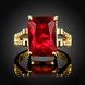 Wholesale ring series Classic 24K Gold plated red CZ Ring Luxury Ladies Party jewelry Best Mother's Gift TGCZR003 1 small