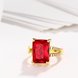Wholesale ring series Classic 24K Gold plated red CZ Ring Luxury Ladies Party jewelry Best Mother's Gift TGCZR003 3 small