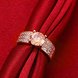 Wholesale Romantic Rose Gold Round champagne CZ Ring For Women Crystal Stone Engagement Ring  TGCZR045 2 small