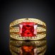 Wholesale wedding rings series Classic Gold Plated red big cubic Zirconia Luxury Ladies Party wedding jewelry Best Mother's Gift TGCZR069 1 small