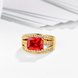 Wholesale wedding rings series Classic Gold Plated red big cubic Zirconia Luxury Ladies Party wedding jewelry Best Mother's Gift TGCZR069 3 small