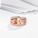 Wholesale Bohemia Rose Gold Geometric hollow champagne CZ Ring  Engagement Wedding Rings Large Fashion jewelry TGCZR072 1 small