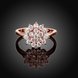 Wholesale Romantic Rose Gold Plated White CZ Ring Luxury Crystal Flower Rings For Women Wedding Engagement jewelry TGCZR138 1 small