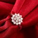 Wholesale Romantic Rose Gold Plated White CZ Ring Luxury Crystal Flower Rings For Women Wedding Engagement jewelry TGCZR138 2 small