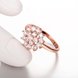 Wholesale Romantic Rose Gold Plated White CZ Ring Luxury Crystal Flower Rings For Women Wedding Engagement jewelry TGCZR138 3 small