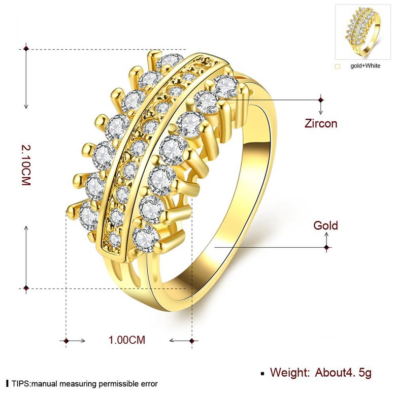 Wholesale Classic 24K Gold Geometric White CZ Rings for Women Luxury Wedding party Fine Fashion Jewelry TGCZR139 0