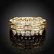 Wholesale Classic 24K Gold Geometric White CZ Rings for Women Luxury Wedding party Fine Fashion Jewelry TGCZR139 1 small