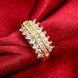 Wholesale Classic 24K Gold Geometric White CZ Rings for Women Luxury Wedding party Fine Fashion Jewelry TGCZR139 2 small