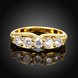 Wholesale Classic 24K Gold Geometric White CZ Rings for Women Luxury Wedding party Fine Fashion Jewelry TGCZR140 1 small