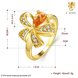 Wholesale Korean Fashion gold plated Crystal zircon Ring Gold Color Flower Shape Elegant Vintage Rings For Women wedding party Jewelry TGCZR145 0 small