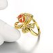 Wholesale Korean Fashion gold plated Crystal zircon Ring Gold Color Flower Shape Elegant Vintage Rings For Women wedding party Jewelry TGCZR145 3 small