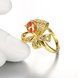 Wholesale Korean Fashion gold plated Crystal zircon Ring Gold Color Flower Shape Elegant Vintage Rings For Women wedding party Jewelry TGCZR145 3 small