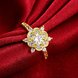 Wholesale Romantic 24K Gold Plated White CZ Ring Luxury Crystal Flower Rings For Women Wedding Engagement jewelry TGCZR147 3 small
