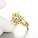 Wholesale Romantic 24K Gold Plated White CZ Ring Luxury Crystal Flower Rings For Women Wedding Engagement jewelry TGCZR147 4 small