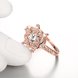 Wholesale Romantic Rose Gold Plated White CZ Ring Luxury Crystal Flower Rings For Women Wedding Engagement jewelry TGCZR149 0 small