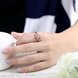 Wholesale Romantic Rose Gold Plated White CZ Ring Luxury Crystal Flower Rings For Women Wedding Engagement jewelry TGCZR149 1 small