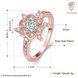 Wholesale Romantic Rose Gold Plated White CZ Ring Luxury Crystal Flower Rings For Women Wedding Engagement jewelry TGCZR149 2 small