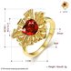 Wholesale Fashion Classic 24K Gold Heart shape Ring Big Red CZ Stone Exaggeration Party Rings Jewelry TGCZR151 0 small