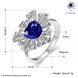 Wholesale Fashion Classic platinum Heart shape Ring Big blue CZ Stone Exaggeration Party Rings wedding Jewelry TGCZR155 0 small