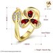 Wholesale Korean Fashion 24k gold plated Crystal zircon Ring Gold Color Flower Shape Elegant Vintage Rings For Women wedding party Jewelry TGCZR169 0 small