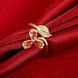 Wholesale Korean Fashion 24k gold plated Crystal zircon Ring Gold Color Flower Shape Elegant Vintage Rings For Women wedding party Jewelry TGCZR169 3 small