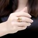 Wholesale Korean Fashion 24k gold plated Crystal zircon Ring Gold Color Flower Shape Elegant Vintage Rings For Women wedding party Jewelry TGCZR169 4 small