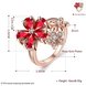 Wholesale Korean Fashion rose gold Crystal zircon Ring big red Flower Shape Elegant Vintage Rings For Women wedding party Jewelry TGCZR184 0 small