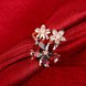 Wholesale Korean Fashion rose gold Crystal zircon Ring big red Flower Shape Elegant Vintage Rings For Women wedding party Jewelry TGCZR184 2 small