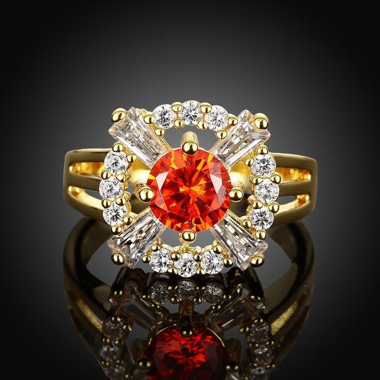 Wholesale Romantic 24K Gold Court style Ruby Luxurious red Classic Engagement Ring wedding party Ring For Women TGCZR187 1