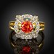 Wholesale Romantic 24K Gold Court style Ruby Luxurious red Classic Engagement Ring wedding party Ring For Women TGCZR187 1 small