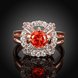 Wholesale Romantic rose gold Court style Ruby Luxurious red Classic Engagement Ring wedding party Ring For Women TGCZR190 1 small