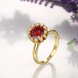 Wholesale Fashion jewelry from China Trendy red flower AAA+ Cubic zircon Ring  For Women Romantic Style 24 k Gold color Hot jewelry TGCZR223 1 small